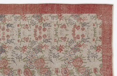 Atina Red Frame Wool Handmade Area Rug 5'5" x 9'0"