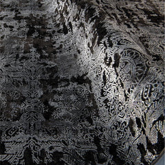 Modern Area Rug – Black Machine Made Rug with 10 mm Pile & Overlocked Edge