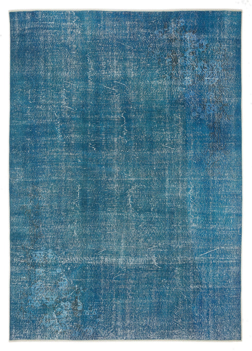 Atina Turquoise Vintage Wool Handmade Area Rug 6'11" x 9'10"