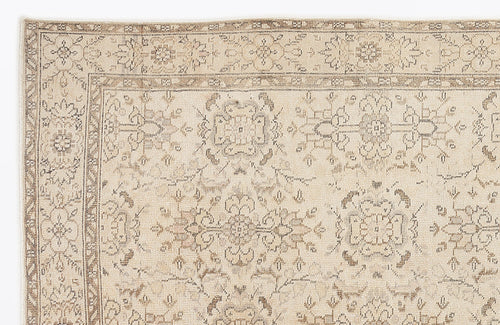 Atina Beige Vintage Wool Handmade Area Rug 5'11" x 10'3"