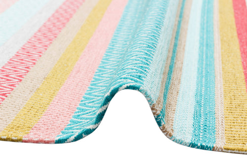 Wiener Neudorf Blue Striped Cotton Kilim