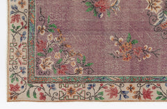 Atina Purple Classic Wool Handmade Area Rug 5'5" x 9'9"