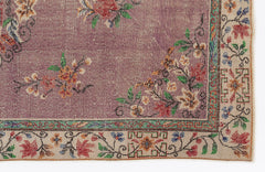 Atina Purple Classic Wool Handmade Area Rug 5'5" x 9'9"