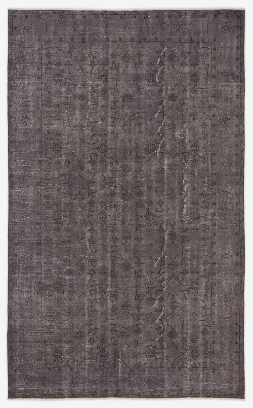 Atina Grey Vintage Wool Handmade Area Rug 5'6" x 9'0"