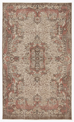 Atina Cream Classic Wool Handmade Area Rug 5'2" x 10'6"