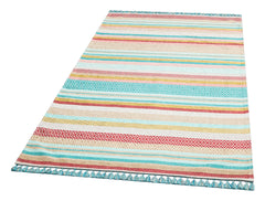 Wiener Neudorf Blue Striped Cotton Kilim