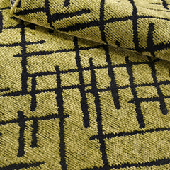 Natural Latex Area Rug - Green Geometric Cotton Non Slip 7 mm Pile Rug