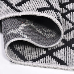 Mara Grey Geometric Cotton Natural Latex Area Rug