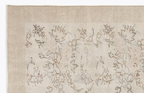 Atina Beige Vintage Wool Handmade Area Rug 5'9" x 8'10"