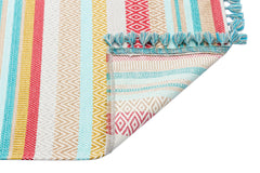 Wiener Neudorf Blue Striped Cotton Kilim