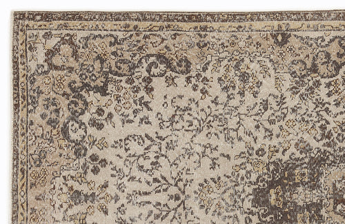 Atina Beige Vintage Wool Handmade Area Rug 5'0" x 9'2"