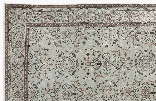 Atina Green Vintage Wool Handmade Area Rug 5'11" x 9'2"