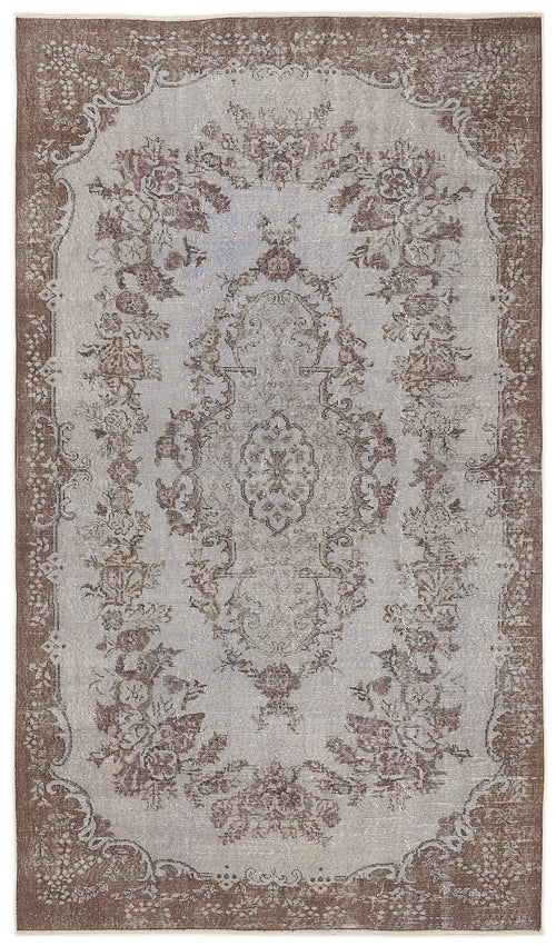 Atina Blue Vintage Wool Handmade Area Rug 5'5" x 9'4"