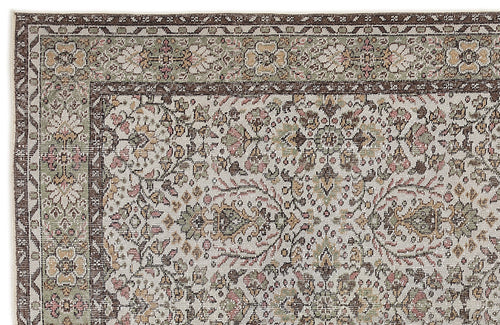 Atina Beige Vintage Wool Handmade Area Rug 5'4" x 9'6"