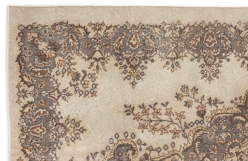 Atina Beige Vintage Wool Handmade Area Rug 5'10" x 9'1"