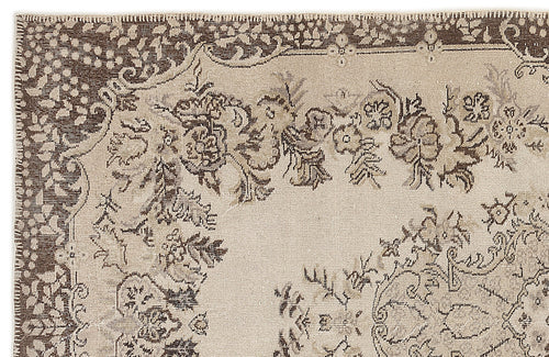 Atina Beige Vintage Wool Handmade Area Rug 5'3" x 9'3"