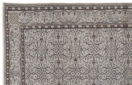 Atina Grey Vintage Wool Handmade Area Rug 4'11" x 8'10"