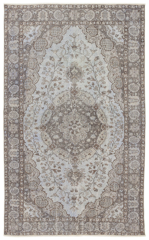 Atina Beige Vintage Wool Handmade Area Rug 5'3" x 8'5"