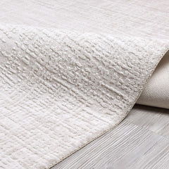 Kaie Cream Striped Machine Made Area Rug