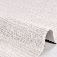 Kaie Cream Striped Machine Made Area Rug