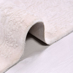 Cream Area Rug - Machine Made Rug With 11mm Pile Height | Anti Slip, Washable