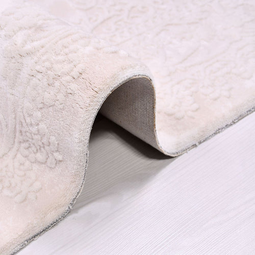 Cream Area Rug - Machine Made Rug With 11mm Pile Height | Anti Slip, Washable