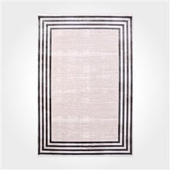 Machine Made Area Rug – Cream Frame Rug with 11 mm Pile Height & Laser Cut Edge