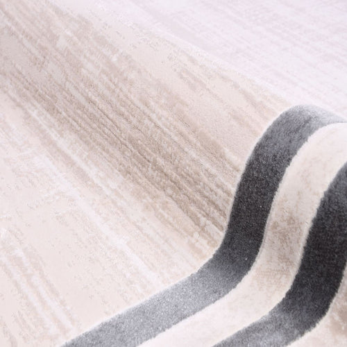 Machine Made Area Rug – Cream Frame Rug | Acrylic Yarn, Laser Cut Edge