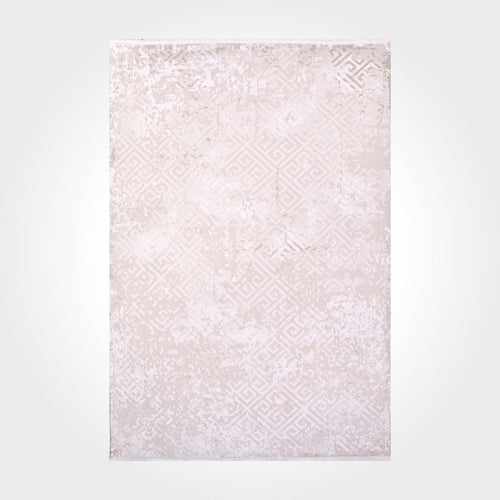 Jasmini Cream Geometric Machine Made Area Rug