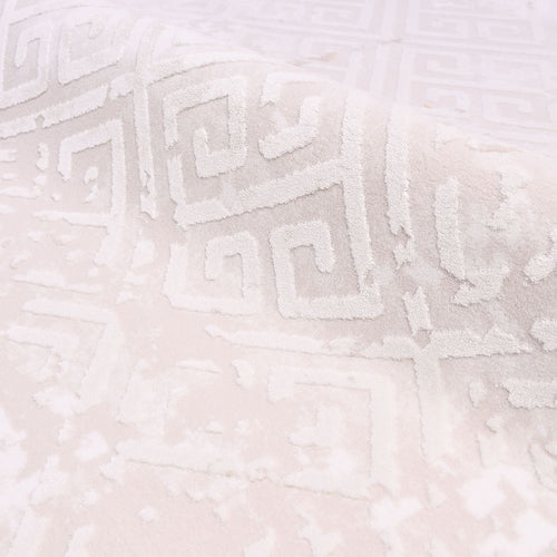 Jasmini Cream Geometric Machine Made Area Rug