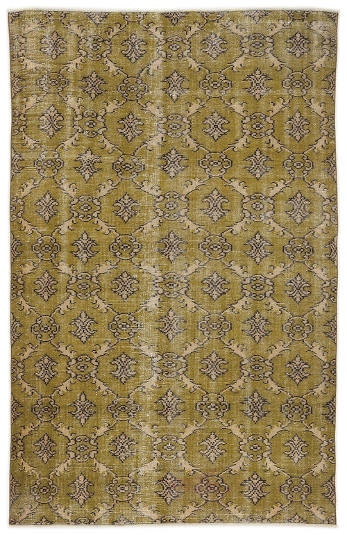 Atina Cream Vintage Wool Handmade Area Rug 5'7" x 8'6"