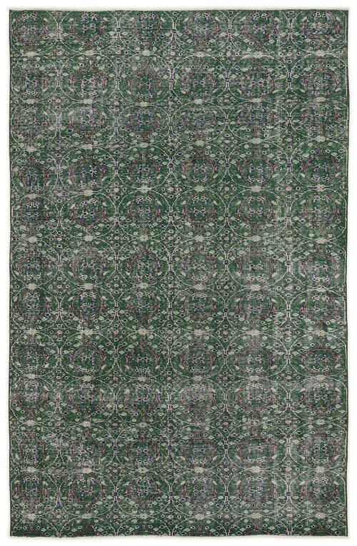 Atina Green Vintage Wool Handmade Area Rug 5'8" x 8'11"