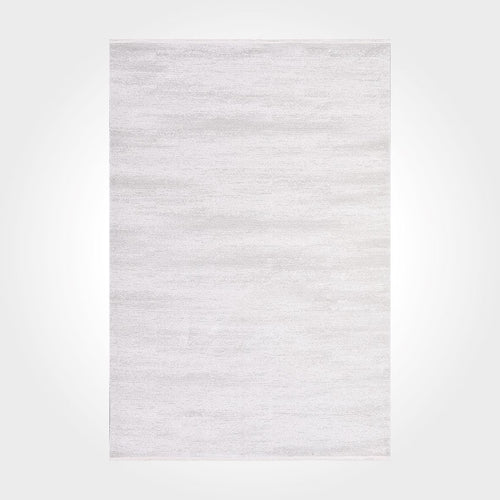 Modern Area Rug - Machine Made White Rug With 11mm Pile & Overlocked Edge