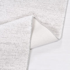 Modern Area Rug - Machine Made White Rug With 11mm Pile & Overlocked Edge