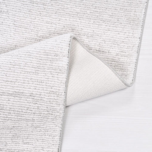 Modern Area Rug - Machine Made White Rug With 11mm Pile & Overlocked Edge