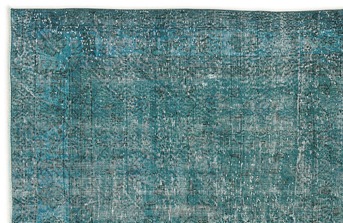 Atina Turquoise Vintage Wool Handmade Area Rug 5'4" x 8'10"