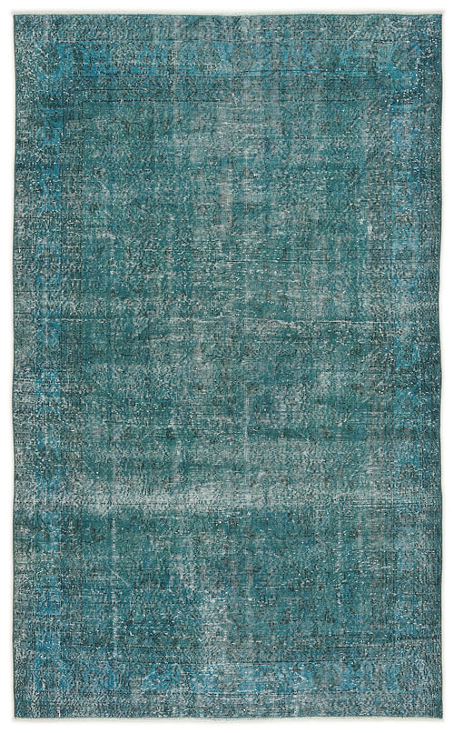 Atina Turquoise Vintage Wool Handmade Area Rug 5'4" x 8'10"
