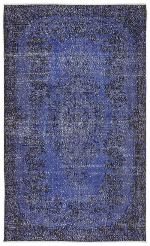 Atina Blue Vintage Wool Handmade Area Rug 5'8" x 9'5"