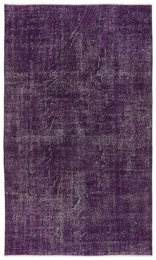 Atina Purple Vintage Wool Handmade Area Rug 5'5" x 9'3"