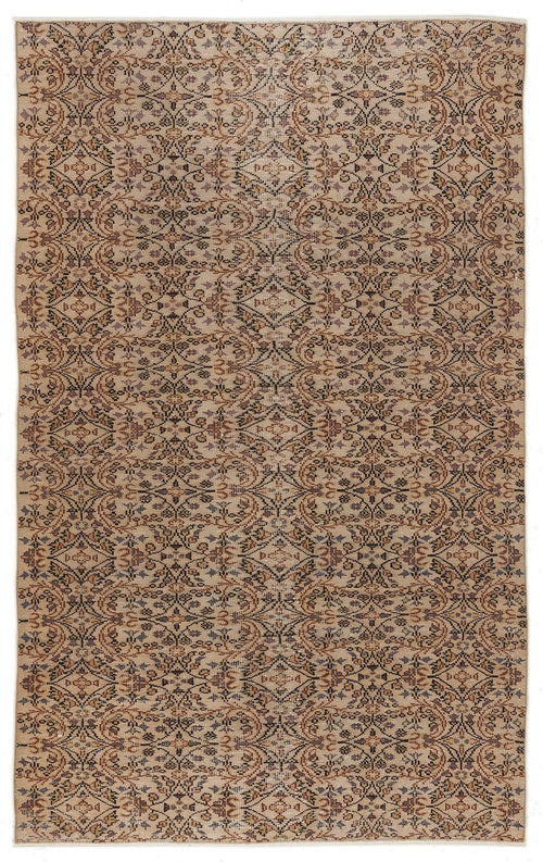 Atina Beige Vintage Wool Handmade Area Rug 6'0" x 8'8"