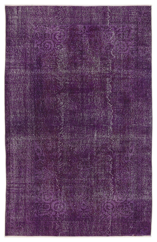 Atina Purple Vintage Wool Handmade Area Rug 5'9" x 9'1"