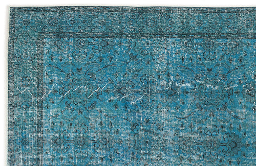 Atina Turquoise Vintage Wool Handmade Area Rug 5'5" x 8'8"