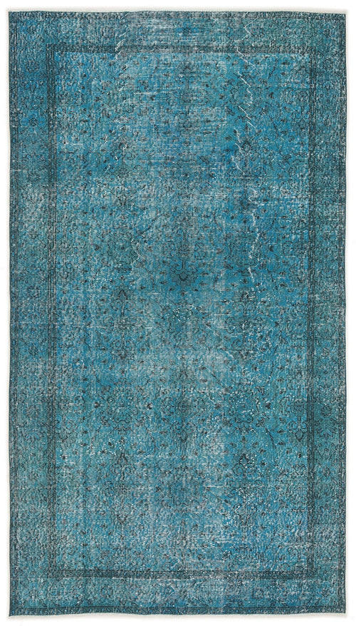 Atina Turquoise Vintage Wool Handmade Area Rug 5'5" x 8'8"
