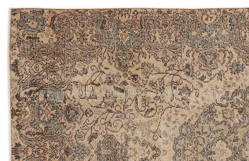 Atina Brown Vintage Wool Handmade Area Rug 5'5" x 9'2"