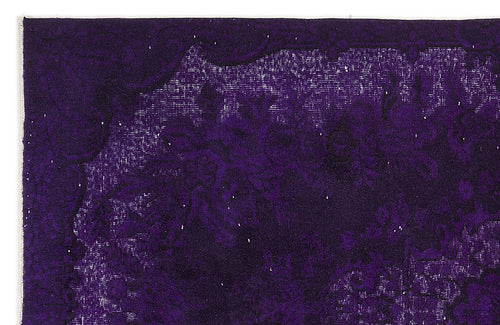 Purplea Purple Vintage Wool Handmade Area Rug 5'1" x 8'4"