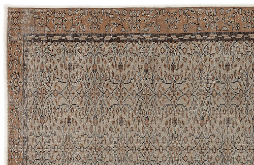 Atina Beige Vintage Wool Handmade Area Rug 5'5" x 9'1"