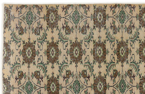 Atina Cream Vintage Wool Handmade Area Rug 5'6" x 8'2"