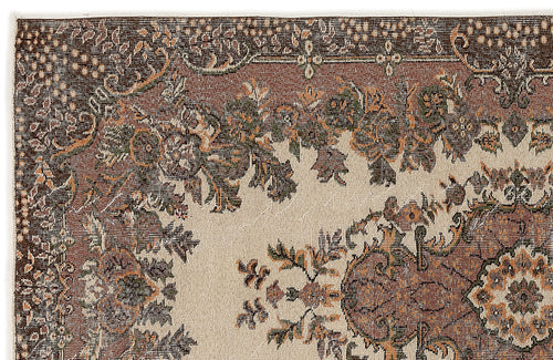 Atina Beige Vintage Wool Handmade Area Rug 4'2" x 10'4"