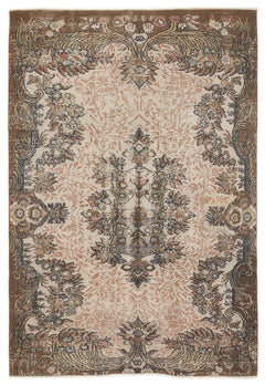 Atina Brown Classic Wool Handmade Area Rug 5'11" x 8'8"