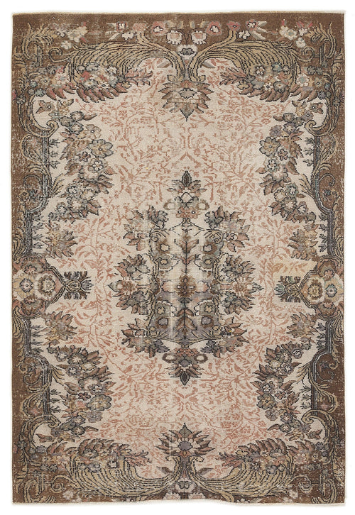 Atina Brown Classic Wool Handmade Area Rug 5'11" x 8'8"